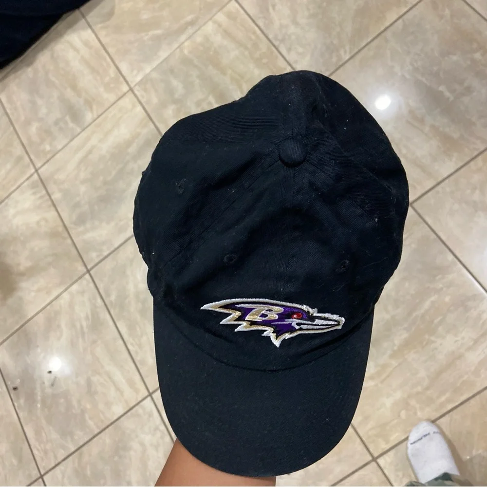 Baltimore Ravens Clean Up Black Adjustable Strap Hat Dad Cap